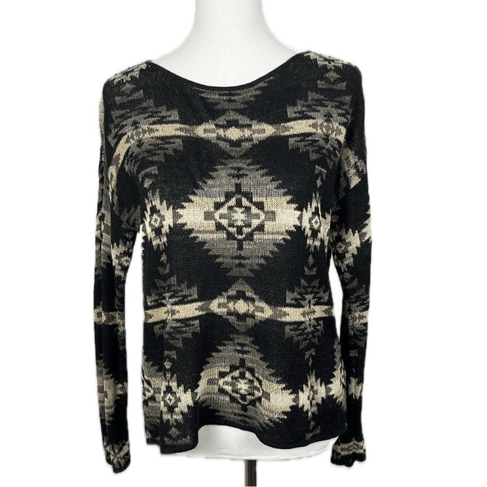 Southwestern Aztec Geometric Lightweight Sweater No Sz Tag S EST Cowgirl Ranch